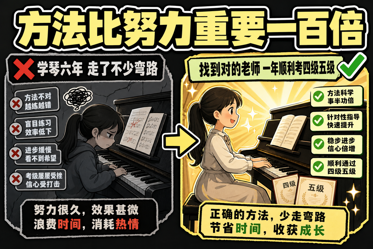 学琴弯路对照